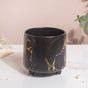 Halcyon Gold Black Marble Ceramic Planter With Legs Large - Indoor planters and flower pots | Home decor items