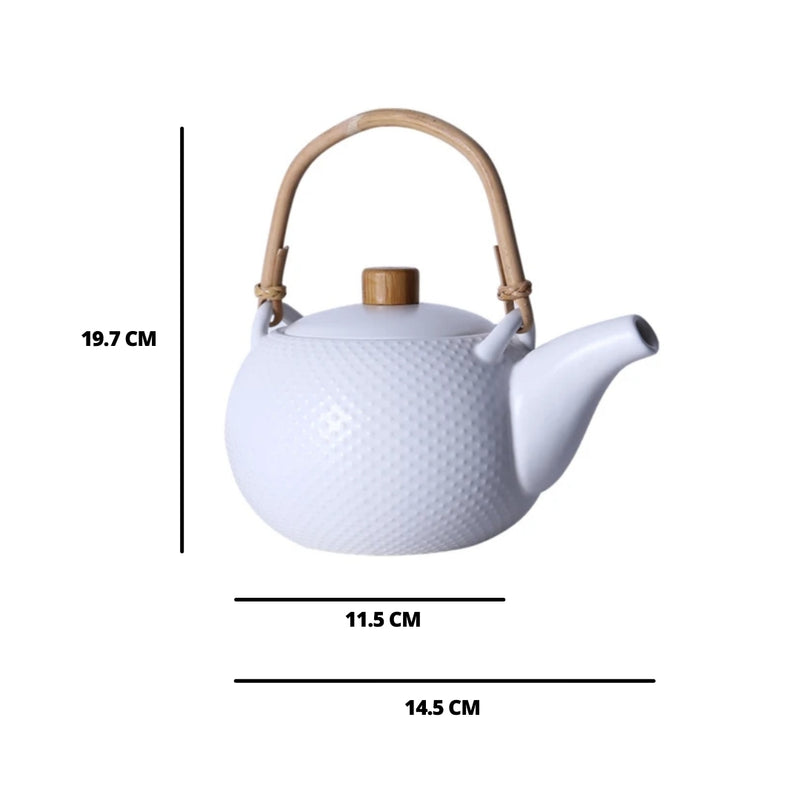 MAGNIFIQUE textured tea pot - white - Teapot, kettle, tea kettle | Teapot for Dining table & Home decor
