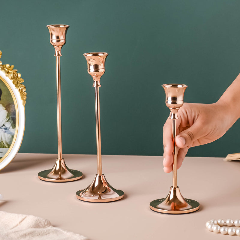 Glossy Gold Candle Stand - Candle stand | Home decor