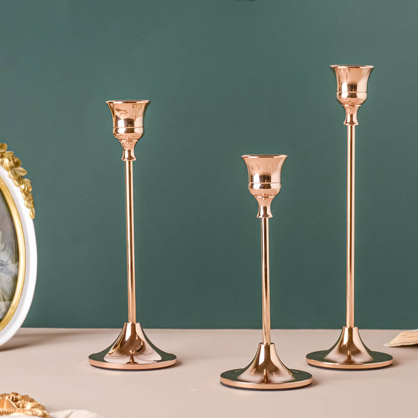 Glossy Gold Candle Stand - Candle stand | Home decor