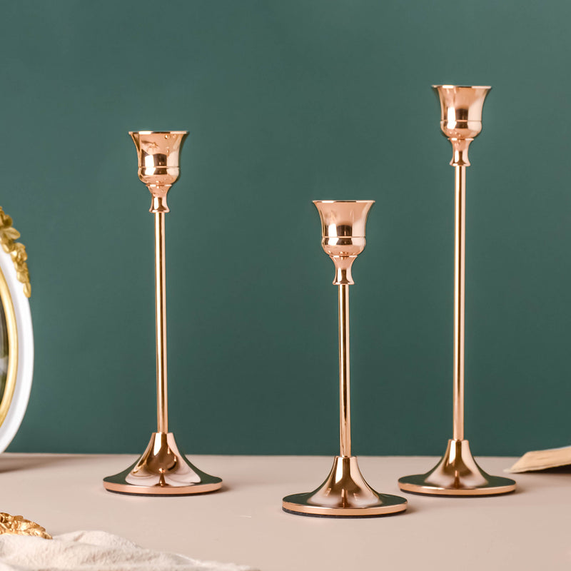 Glossy Gold Candle Stand - Candle stand | Home decor