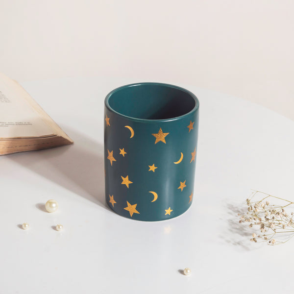 Stars and Moons Green Ceramic Organiser