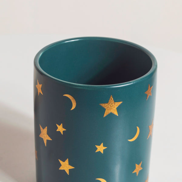 Stars and Moons Green Ceramic Organiser