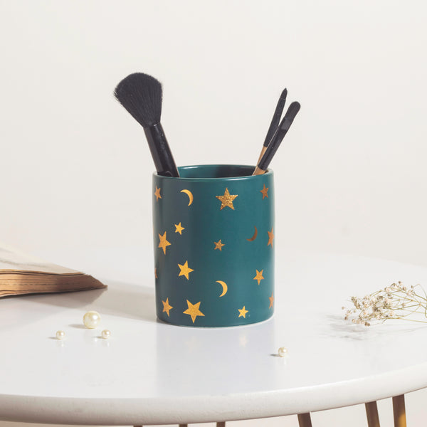 Stars and Moons Green Ceramic Organiser