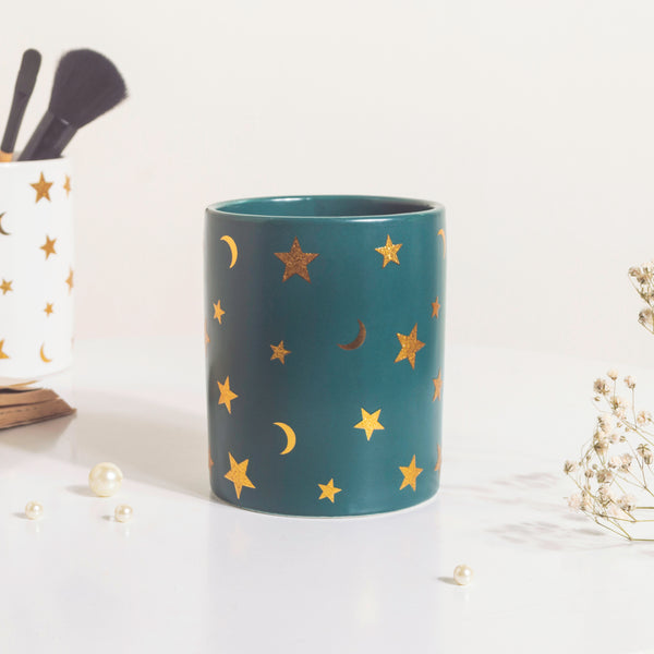 Stars and Moons Green Ceramic Organiser