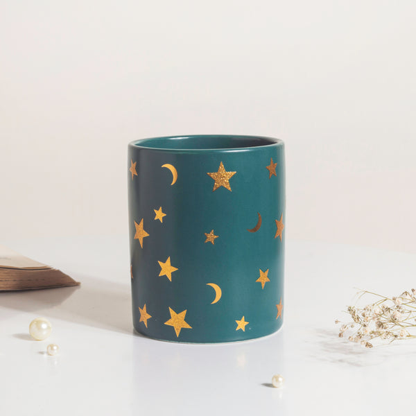 Stars and Moons Green Ceramic Organiser