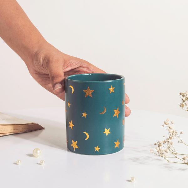 Stars and Moons Green Ceramic Organiser