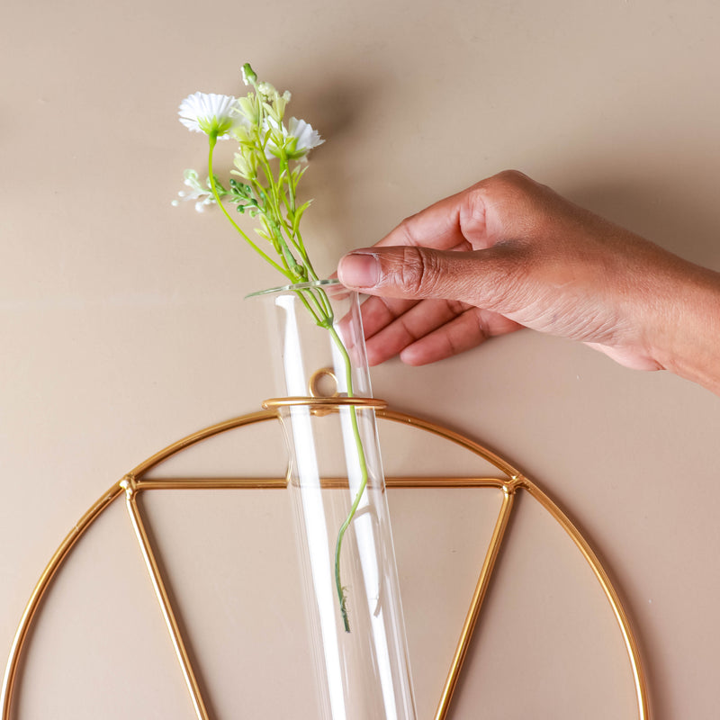 Circular Wall Tube Vase - Flower vase for wall decoration/wall design | Living room decoration ideas