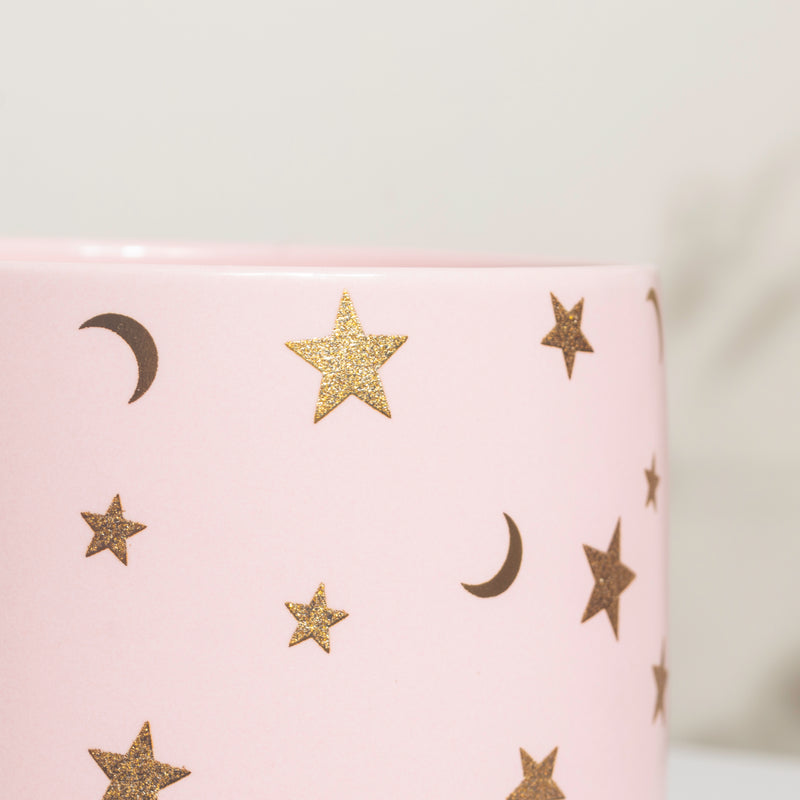 Stars and Moons Pink Ceramic Planter Large - Indoor planters and flower pots | Home decor items