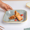 Willow Dark Grey Square Ceramic Deep Dish - Serving plate, pasta plate, lunch plate, deep plate | Plates for dining table & home decor