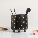 Stars and Moons Black Ceramic Planter Large