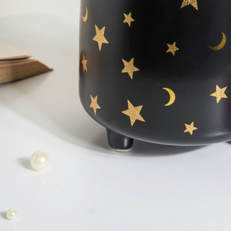 Stars and Moons Black Ceramic Planter Large - Indoor planters and flower pots | Home decor items