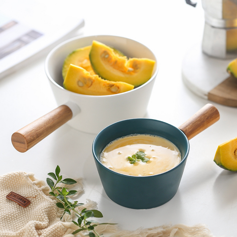 MAGNIFIQUE bowl with bamboo handle - Serving bowls, noodle bowl, snack bowl, popcorn bowls | Bowls for dining & home decor