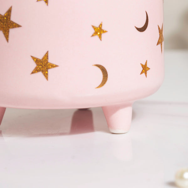 Stars and Moons Pink Ceramic Planter Small - Indoor planters and flower pots | Home decor items