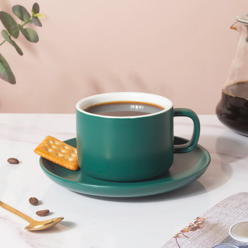 Tranquil Teal Teacup And Saucer- Tea cup, coffee cup, cup for tea | Cups and Mugs for Office Table & Home Decoration
