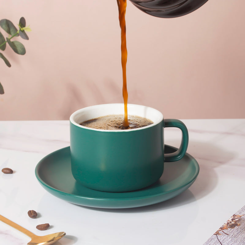 Tranquil Teal Teacup And Saucer- Tea cup, coffee cup, cup for tea | Cups and Mugs for Office Table & Home Decoration