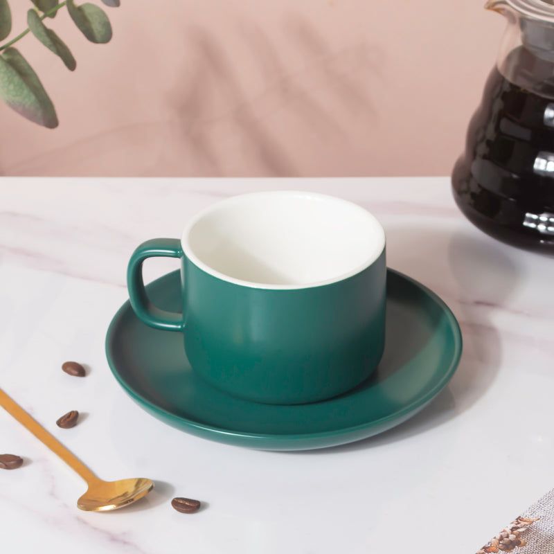 Tranquil Teal Teacup And Saucer- Tea cup, coffee cup, cup for tea | Cups and Mugs for Office Table & Home Decoration