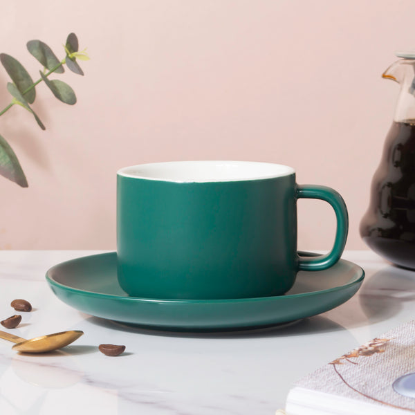 Tranquil Teal Teacup And Saucer- Tea cup, coffee cup, cup for tea | Cups and Mugs for Office Table & Home Decoration