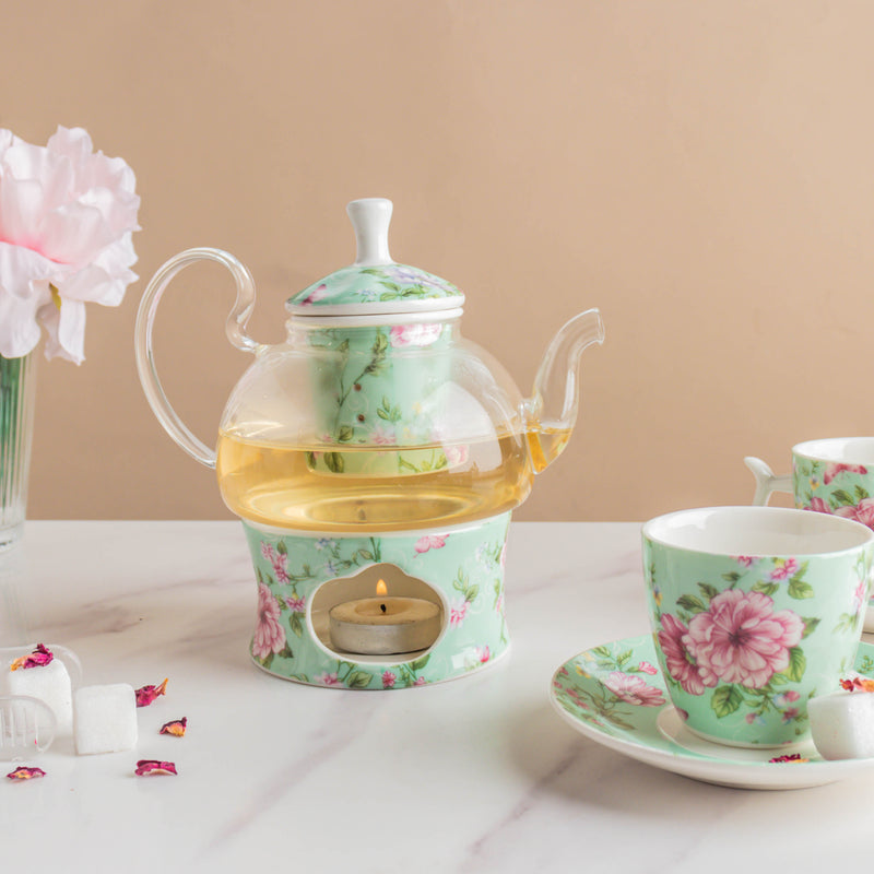 JARDIN High Tea Cup and Saucer Set - Tea cup set, tea set, teapot set | Tea set for Dining Table & Home Decor