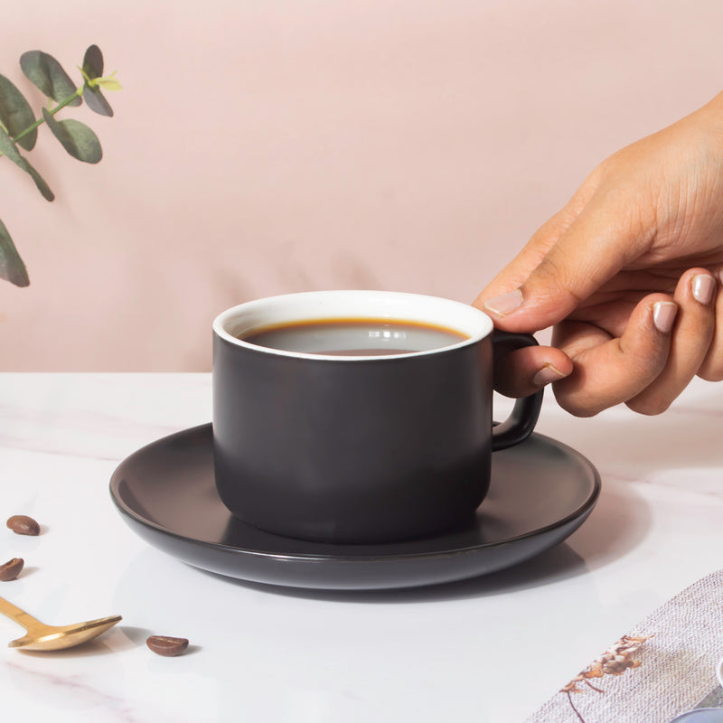 Raven Black Teacup And Saucer- Tea cup, coffee cup, cup for tea | Cups and Mugs for Office Table & Home Decoration