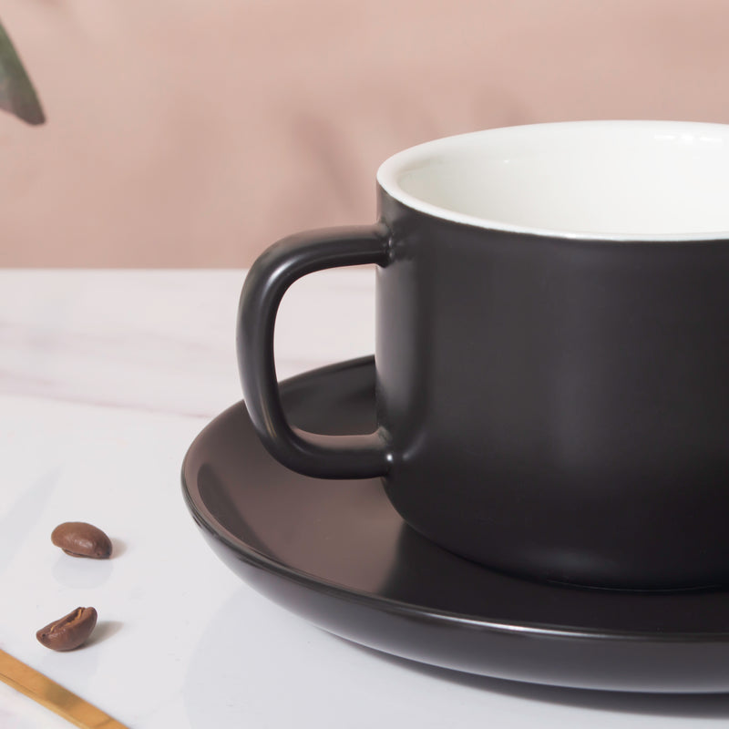 Raven Black Teacup And Saucer- Tea cup, coffee cup, cup for tea | Cups and Mugs for Office Table & Home Decoration