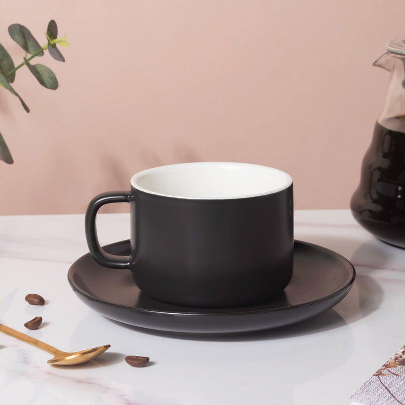 Raven Black Teacup And Saucer- Tea cup, coffee cup, cup for tea | Cups and Mugs for Office Table & Home Decoration