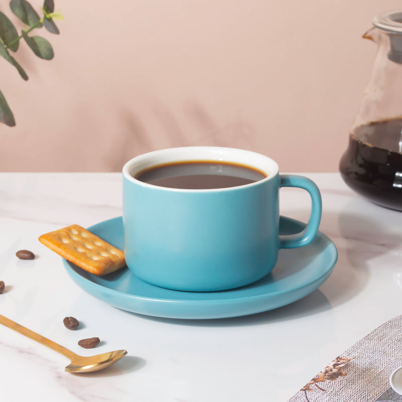 Celestial Blue Teacup And Saucer- Tea cup, coffee cup, cup for tea | Cups and Mugs for Office Table & Home Decoration