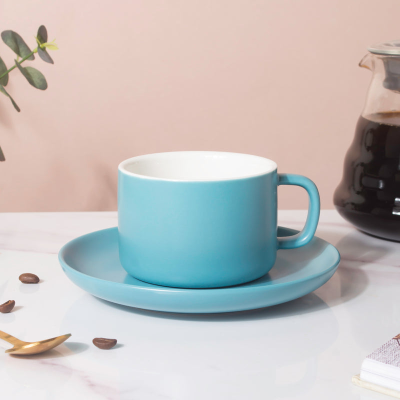 Celestial Blue Teacup And Saucer- Tea cup, coffee cup, cup for tea | Cups and Mugs for Office Table & Home Decoration