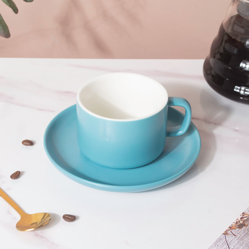 Celestial Blue Teacup And Saucer- Tea cup, coffee cup, cup for tea | Cups and Mugs for Office Table & Home Decoration