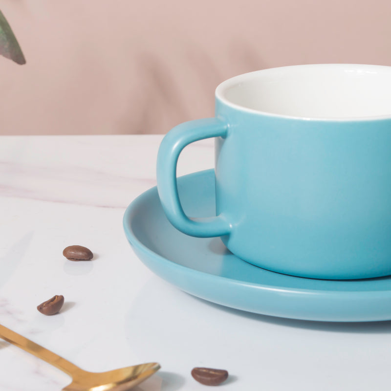 Celestial Blue Teacup And Saucer- Tea cup, coffee cup, cup for tea | Cups and Mugs for Office Table & Home Decoration
