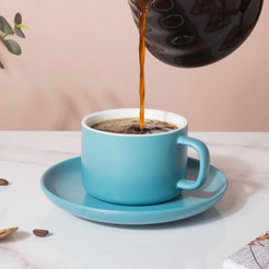 Celestial Blue Teacup And Saucer- Tea cup, coffee cup, cup for tea | Cups and Mugs for Office Table & Home Decoration