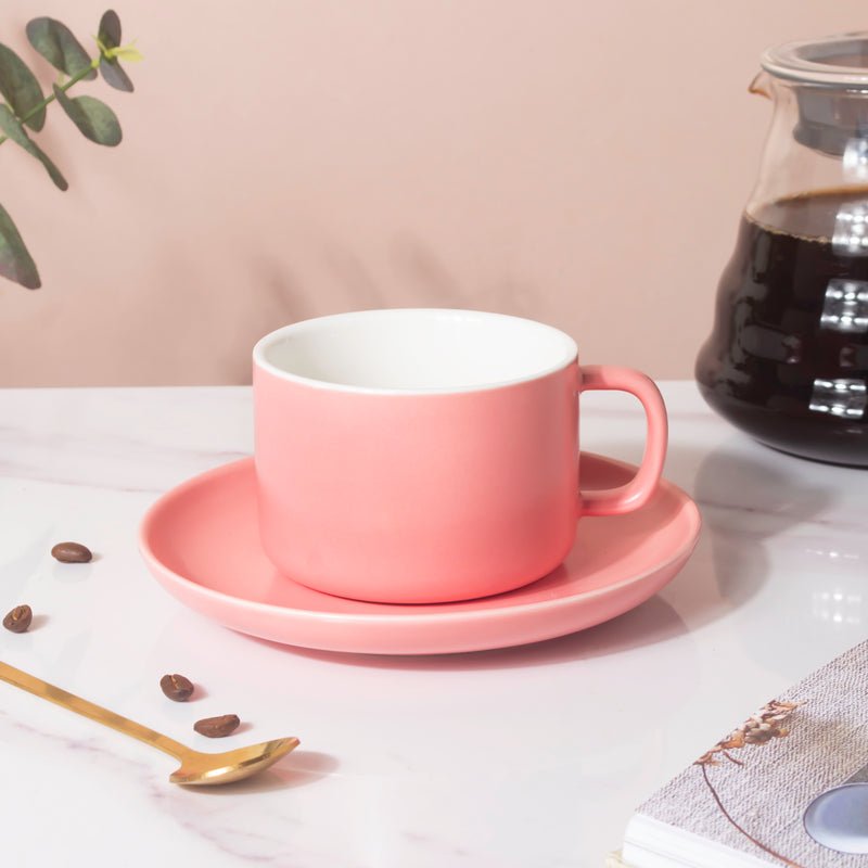 Peony Pink Teacup And Saucer- Tea cup, coffee cup, cup for tea | Cups and Mugs for Office Table & Home Decoration