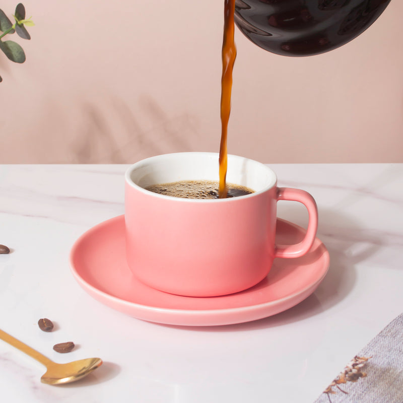 Peony Pink Teacup And Saucer- Tea cup, coffee cup, cup for tea | Cups and Mugs for Office Table & Home Decoration