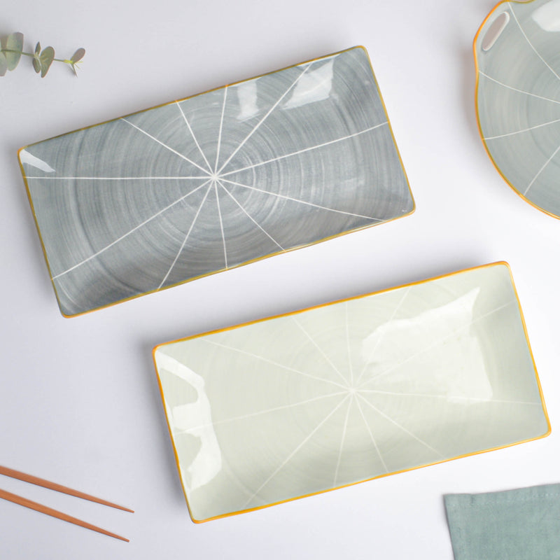 Willow Light Grey Ceramic Platter 12 inch - Ceramic platter, serving platter, fruit platter | Plates for dining table & home decor