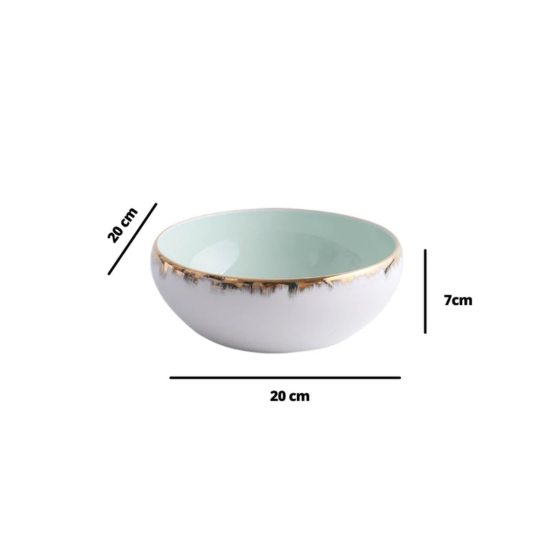Serving Bowl Mint 1 l - Bowl, ceramic bowl, serving bowls, noodle bowl, salad bowls, bowl for snacks, large serving bowl | Bowls for dining table & home decor