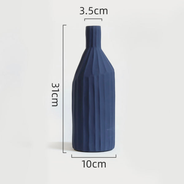 Tall Blue Ceramic Vase - Flower vase for home decor, office and gifting | Home decoration items