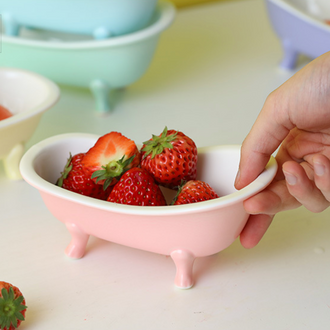 Pink Tub Ceramic Snack Bowl 200 ml - Bowl,ceramic bowl, snack bowls, curry bowl, popcorn bowls | Bowls for dining table & home decor