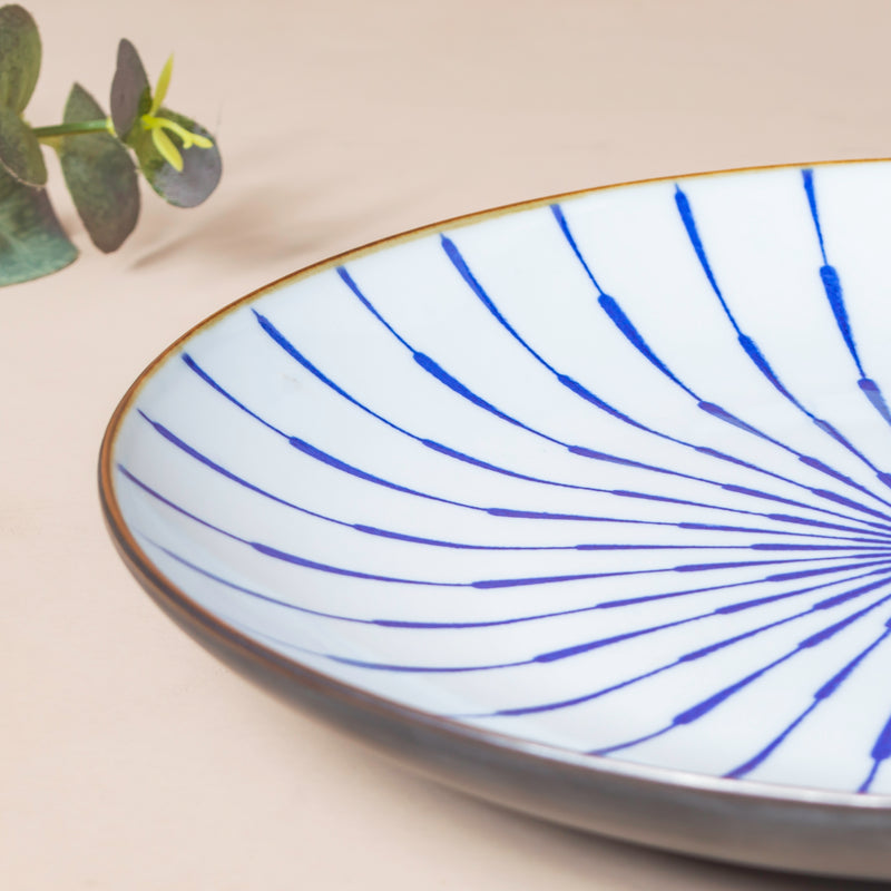 Caspian Cobalt Blue White Plate 7.5 Inch - Serving plate, snack plate, dessert plate | Plates for dining & home decor