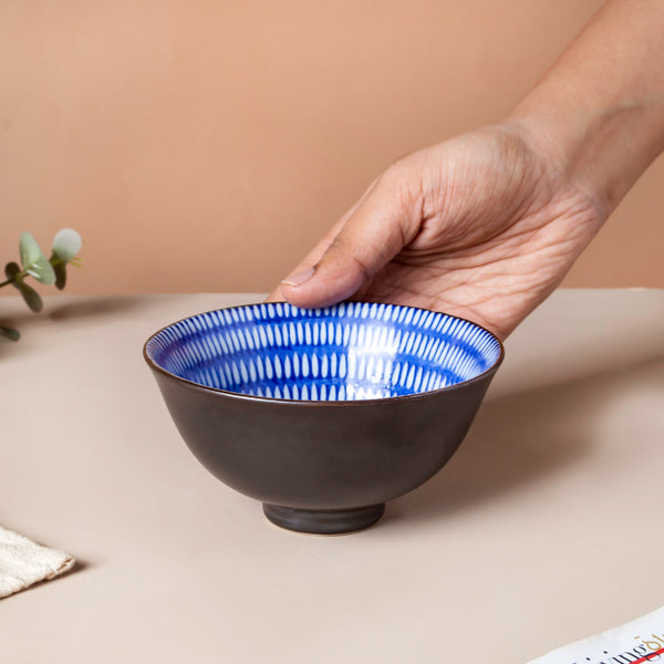 Caspian Cobalt Blue Soup Bowl 200ml - Bowl, soup bowl, ceramic bowl, snack bowls, curry bowl, popcorn bowls | Bowls for dining table & home decor