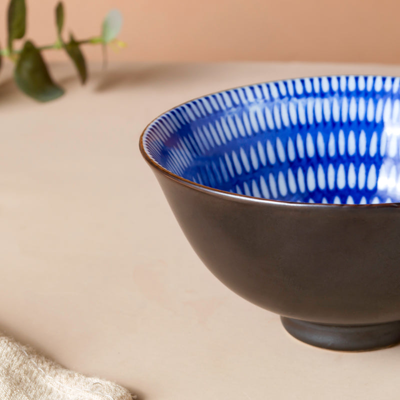 Caspian Cobalt Blue Soup Bowl 200ml - Bowl, soup bowl, ceramic bowl, snack bowls, curry bowl, popcorn bowls | Bowls for dining table & home decor