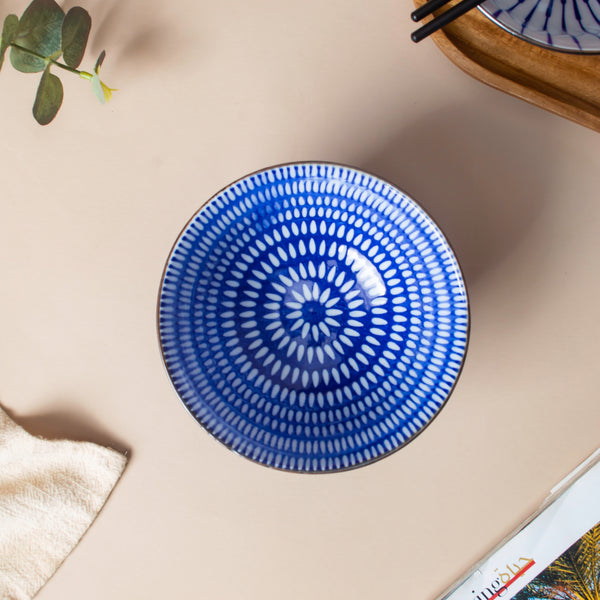 Caspian Cobalt Blue Soup Bowl 200ml - Bowl, soup bowl, ceramic bowl, snack bowls, curry bowl, popcorn bowls | Bowls for dining table & home decor