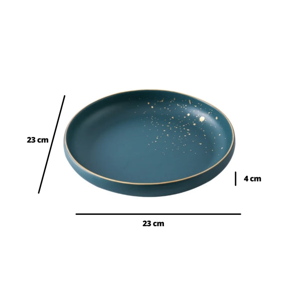 Cara Pasta Plate Midnight Green - Serving plate, pasta plate, lunch plate, deep plate | Plates for dining table & home decor