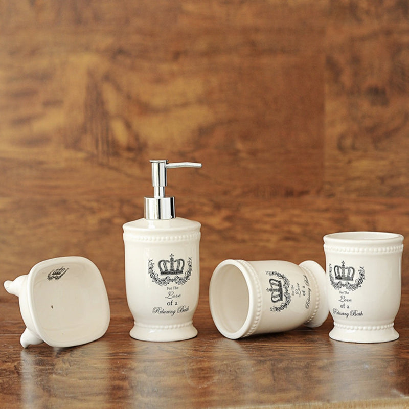 White Bath Set of 4