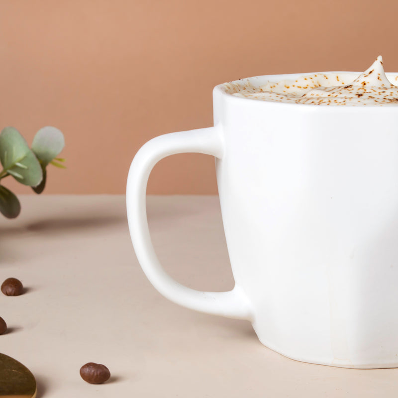 Serena White Embossed Cup- Tea cup, coffee cup, cup for tea | Cups and Mugs for Office Table & Home Decoration