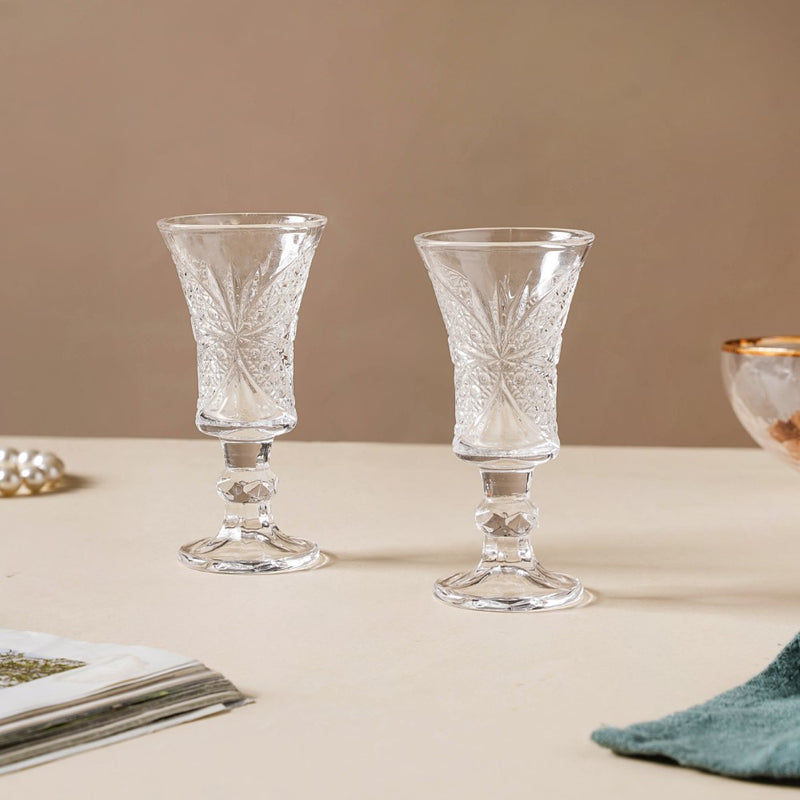 Stemmed Dessert Wine Glass Set of 2 Small
