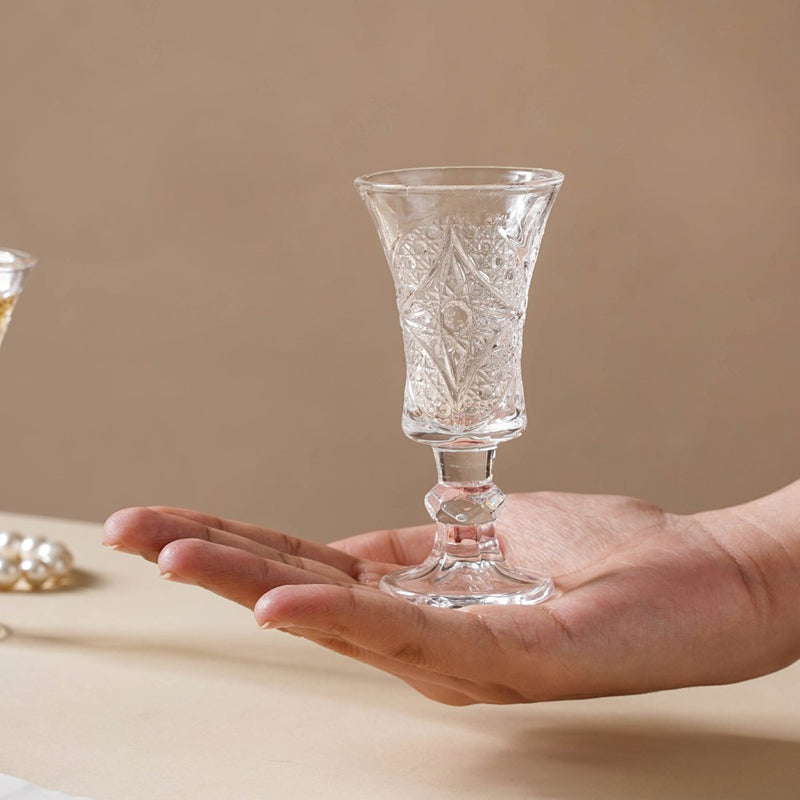 Stemmed Dessert Wine Glass Set of 2 Small