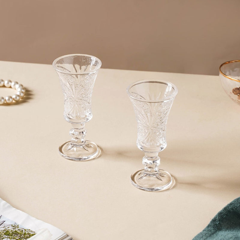 Stemmed Dessert Wine Glass Set of 2 Small