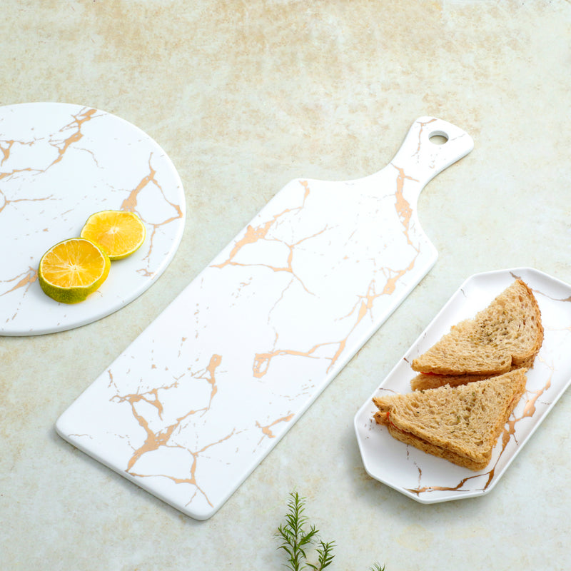 Marble Serving Platter White - Ceramic platter, serving platter, fruit platter | Plates for dining table & home decor