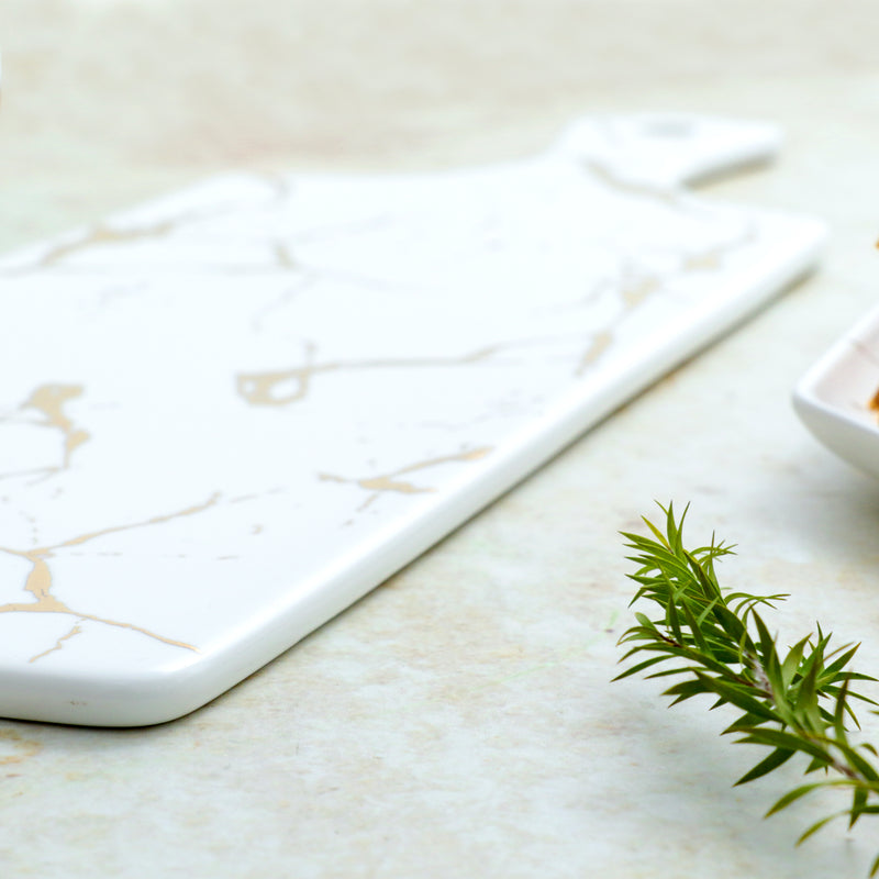 Marble Serving Platter White - Ceramic platter, serving platter, fruit platter | Plates for dining table & home decor
