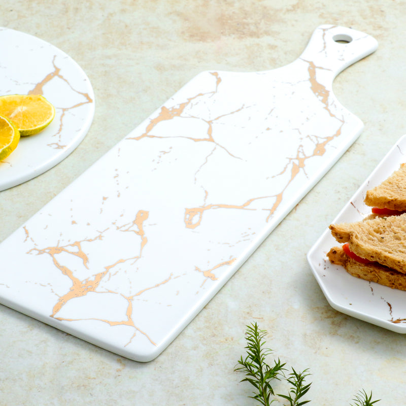Marble Serving Platter White - Ceramic platter, serving platter, fruit platter | Plates for dining table & home decor
